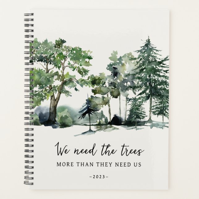 Forest Scene Green Trees Eco Friendly 2024 Planner (Front)