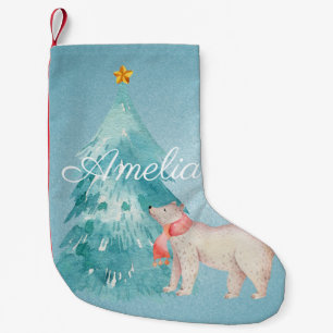 Forest Scene Personalized Small Christmas Stocking