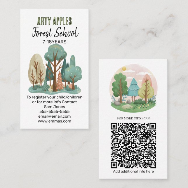 Forest School - Nature-Inspired Design for Outdoor Business Card (Front/Back)
