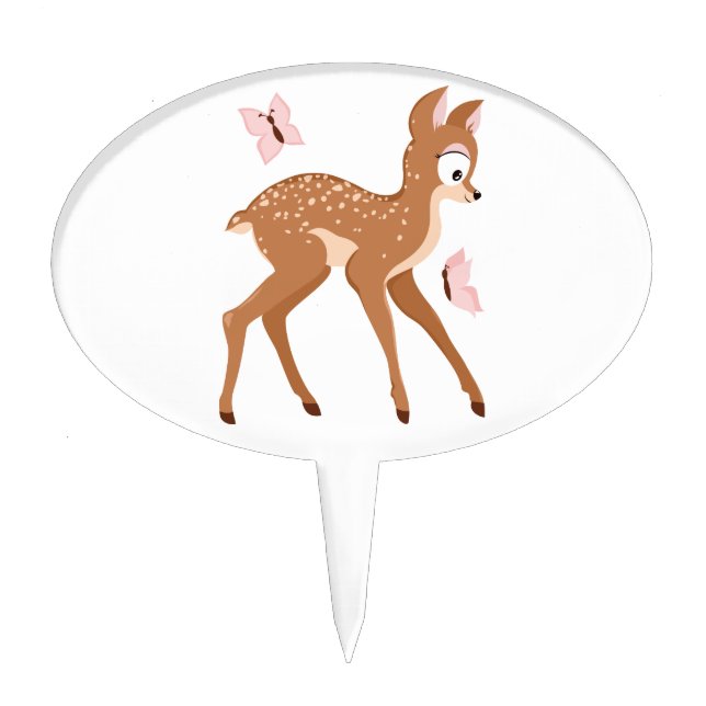 Forest series fawns baby deer girl cake topper (Front)