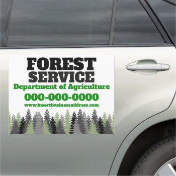 Forest Service Ranger Green Tree Woodland Forest Car Magnet by mensgifts at Zazzle