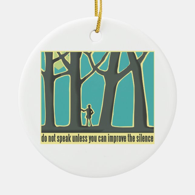 Forest Silence Ceramic Ornament (Front)