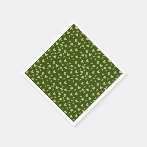 Forest Simple Green Leaf Pattern Joint Baby Shower Napkins