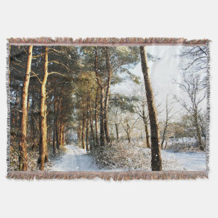 Forest Snow Scene tbm Throw Blanket