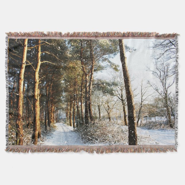 Forest Snow Scene tbm Throw Blanket (Front)