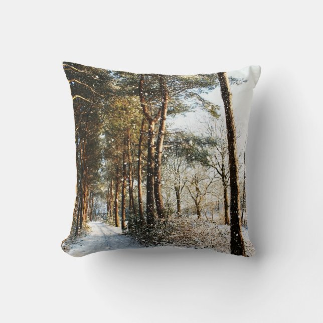 Forest Snow Scene tp arc2 Throw Pillow (Front)