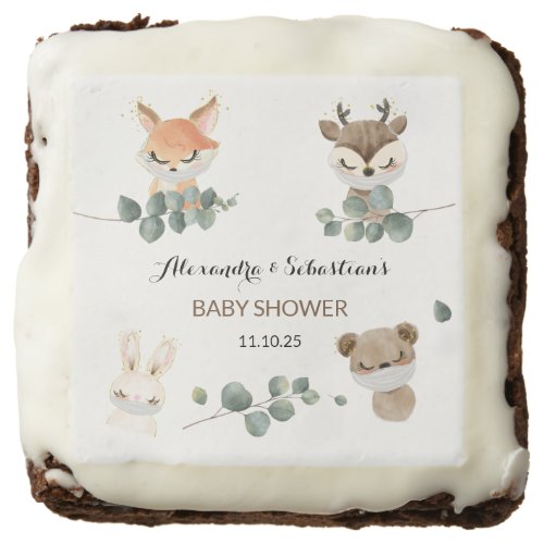Forest Social Distance Baby Shower Brownie