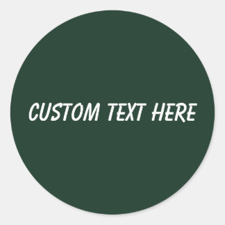 Forest solid plain dark green classic round sticker