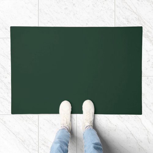 Forest solid plain dark green doormat