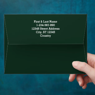 Forest solid plain dark green envelope