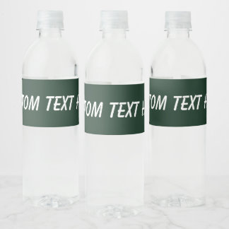 Forest solid plain dark green water bottle label