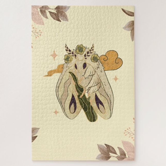 Forest Spirit Moth – Earthy Fantasy Jigsaw Puzzle (Vertical)
