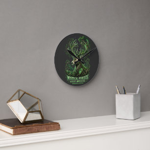 Forest Spirit Round Clock