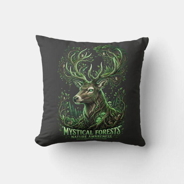 Forest Spirit Throw Pillow (Front)