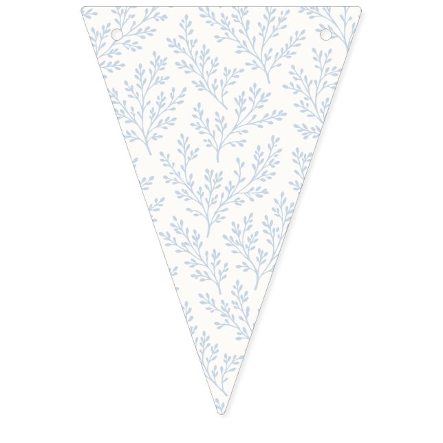 Forest Sprigs Dusty Blue - Neutral Bunting Flags (First Flag)
