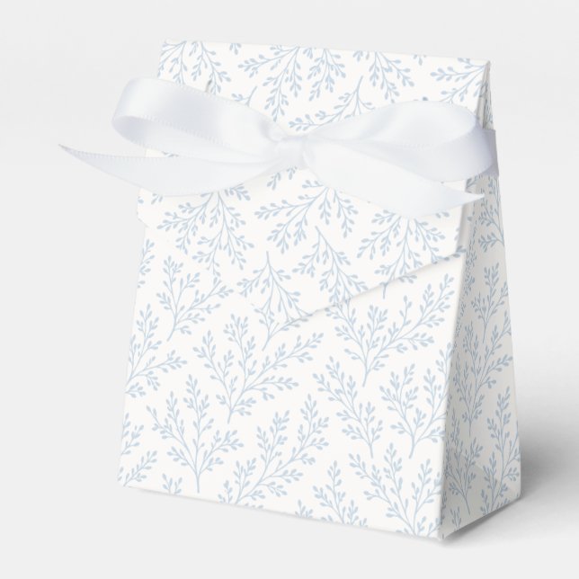 Forest Sprigs Dusty Blue - Neutral Favor Boxes (Front Side)