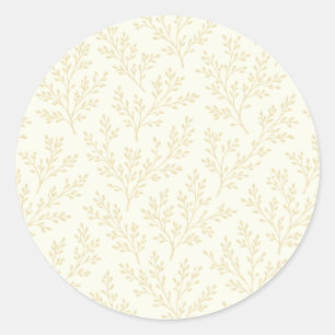 Forest Sprigs Golden Wheat - Neutral Classic Round Sticker