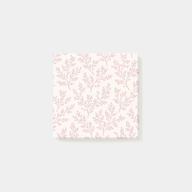 Forest Sprigs Muted Rose - Neutral Post-it Notes (Front)