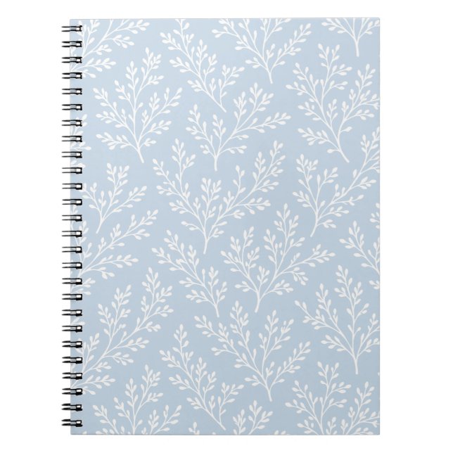 Forest Sprigs Neutral - Dusty Blue Notebook (Front)