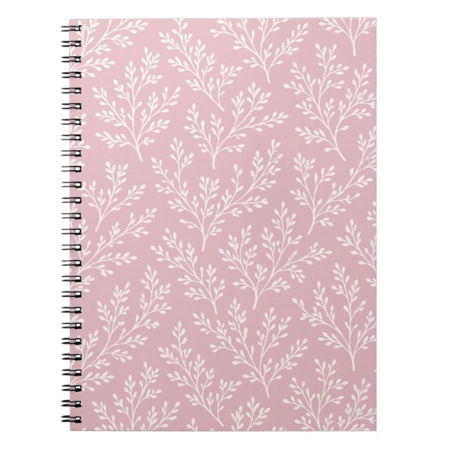 Forest Sprigs Neutral - Muted Rose Notebook (Front)