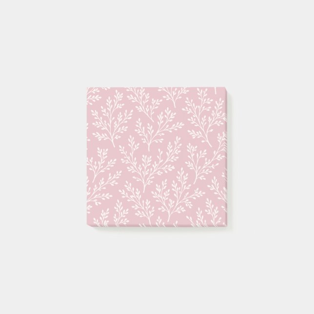 Forest Sprigs Neutral - Muted Rose Post-it Notes (Front)