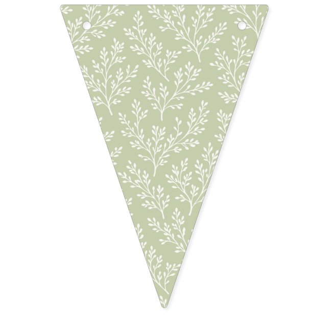 Forest Sprigs Neutral - Soft Olive Bunting Flags (First Flag)