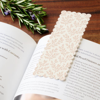 Forest Sprigs Warm Apricot - Neutral Bookmarks