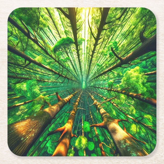 Forest Square Paper Coaster (Front)