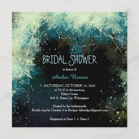 Forest Star Showers Indie Bridal Shower Invitation