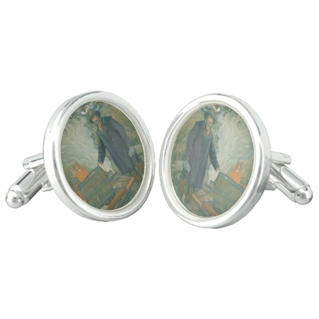 Forest Still Moonshiners White Lightning Liquor Cufflinks (Angled)