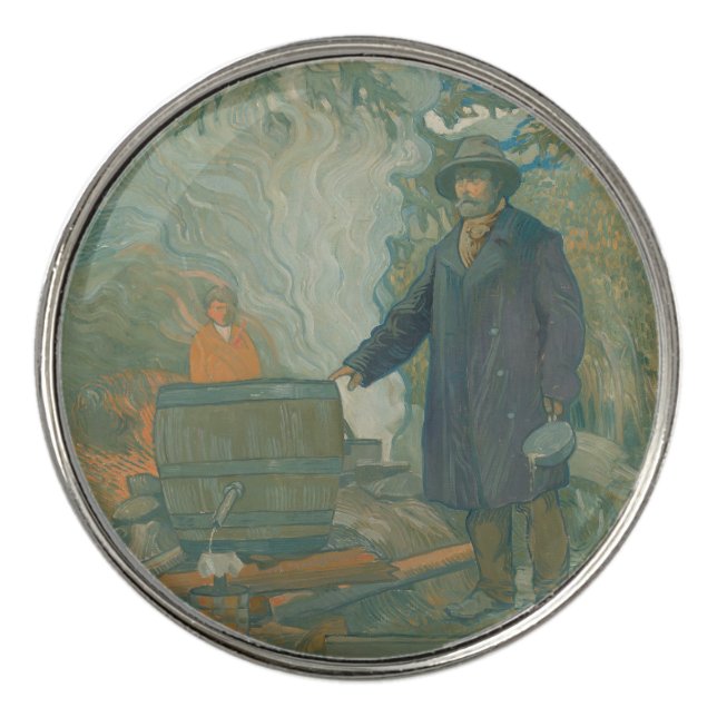 Forest Still Moonshiners White Lightning Liquor Golf Ball Marker (Front)