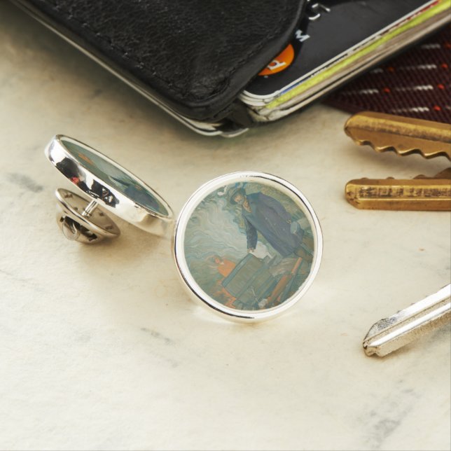 Forest Still Moonshiners White Lightning Liquor Lapel Pin (In Situ)