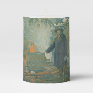 Forest Still Moonshiners White Lightning Liquor Pillar Candle