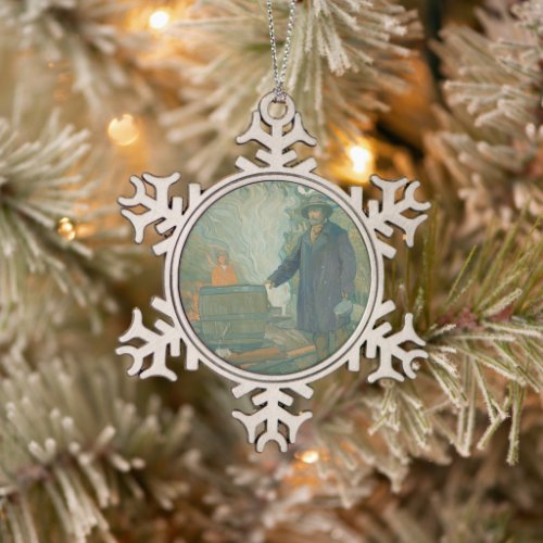 Forest Still Moonshiners White Lightning Liquor Snowflake Pewter Christmas Ornament