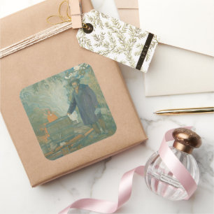 Forest Still Moonshiners White Lightning Liquor Square Sticker