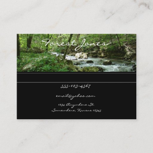 Customizable Forest Stream business card