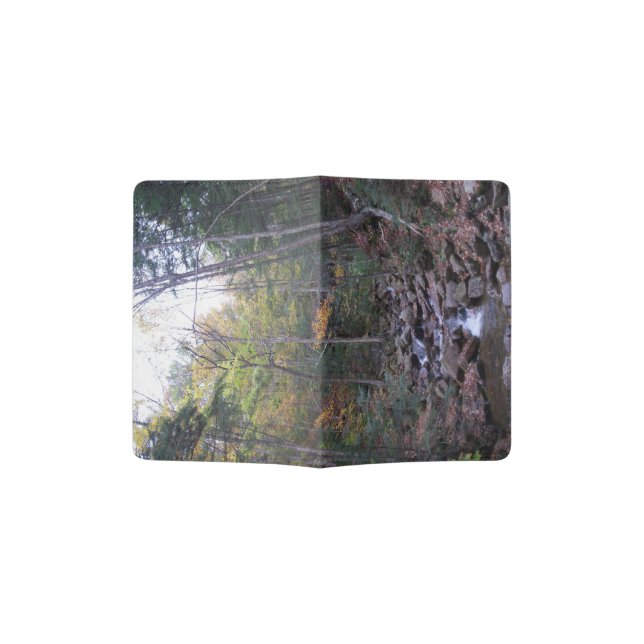 Forest Stream in Fall Passport Holder (Opened)