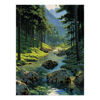 Forest Stream Poster