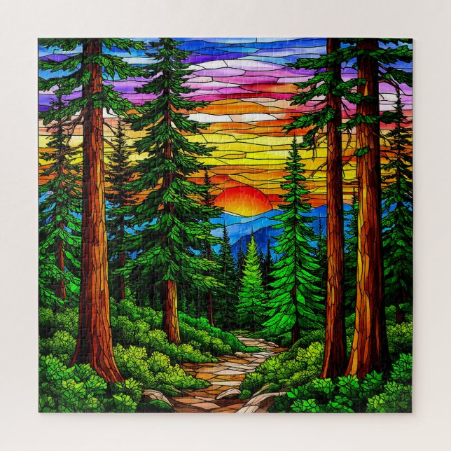 Forest Sunrise Gift For Nature Lovers Jigsaw Puzzle (Vertical)