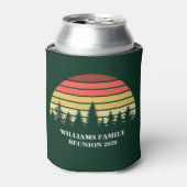 Forest Sunset Camping Trip Custom Family Reunion Can Cooler (Can Front)