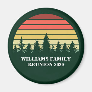 Forest Sunset Camping Trip Custom Family Reunion Magnet
