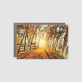 Forest Sunset Car Magnet