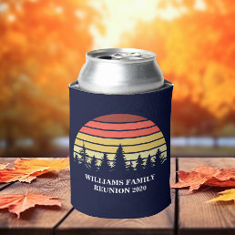 Forest Sunset Custom Family Reunion Camping Trip Can Cooler