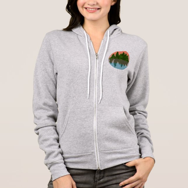 Forest Sunset Nature Pine Trees Hoodie (Front)