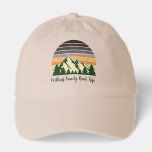 Forest Sunset Road Trip Cool Customized Hat<br><div class="desc">Customize your own family road trip hats to embark on a journey through nature this summer or fall. Personalize with your last name in cute cursive script underneath the green forest of trees and dark mountain sunset for a cool vacation keepsake for your outdoor group.</div>