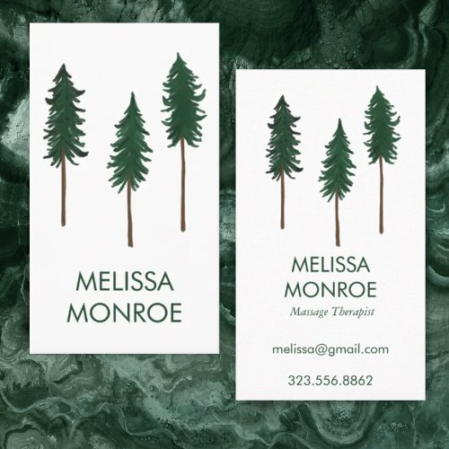 Forest Therapy Pine Trees Nature Minimalist Business Card