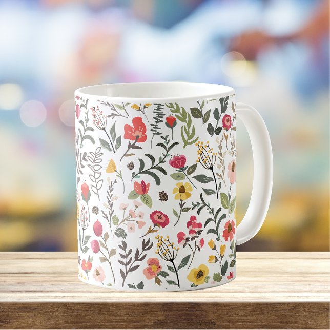Forest Thicket Mountain Wildflowers Floral Design Coffee Mug (Creator Uploaded)