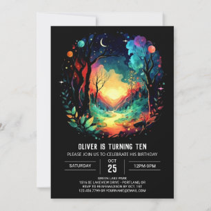 Forest Timberland Grove Birthday Invitation