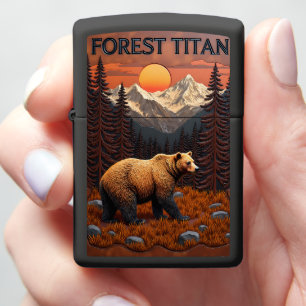 Forest Titan Bear Mountain Sunset Zippo Lighter