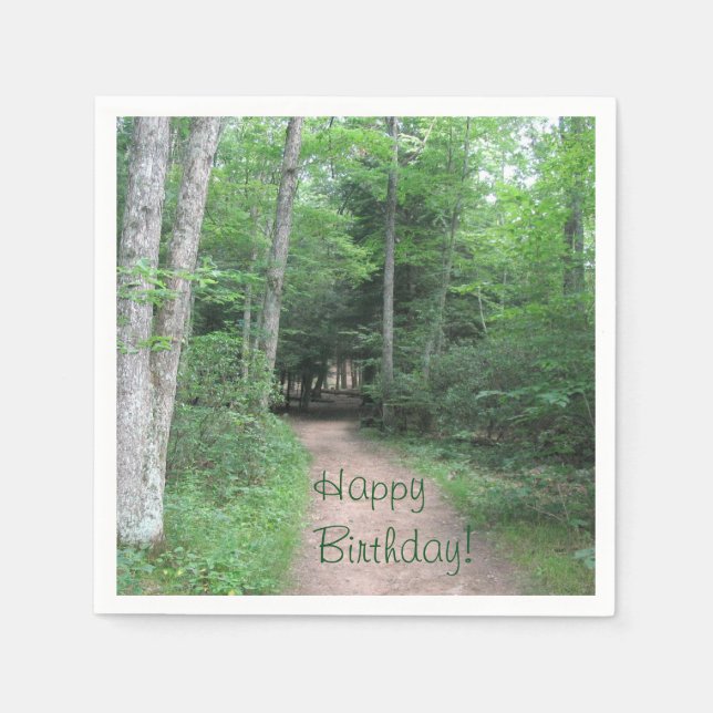 Forest Trail Birthday Paper Napkins (Front)